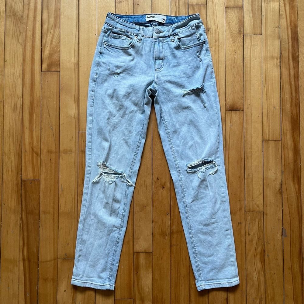 GARAGE Light Wash Distressed Boyfriend Jeans Women's Size 0